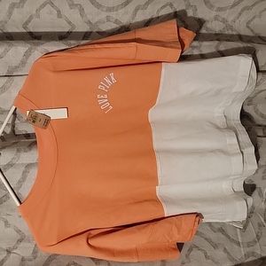 VS PINK oversized varsity crop tee size medium.